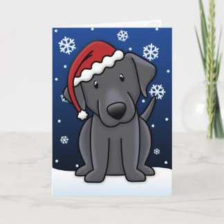 Carte de Noël Kawaii Black Lab