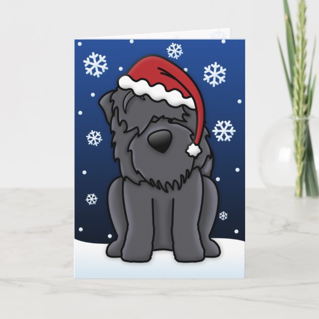 Carte de Noël Kawaii Black Russian Terrier (Devant)