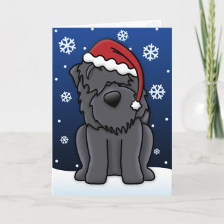 Carte de Noël Kawaii Black Russian Terrier
