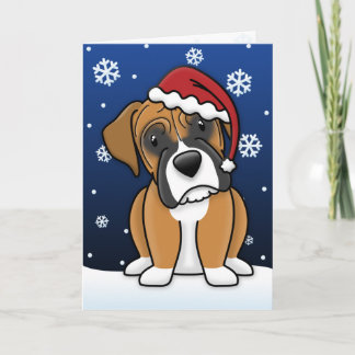 Carte de Noël Kawaii Boxer