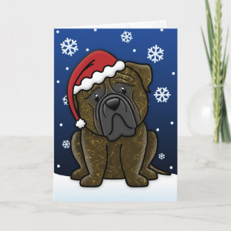 Carte de Noël Kawaii Brindle Bullmastiff