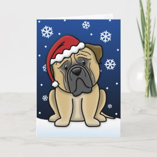 Carte de Noël Kawaii Bullmastiff