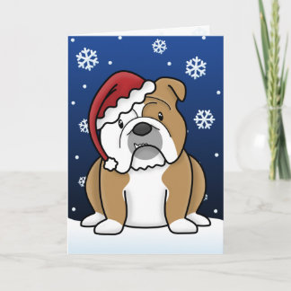 Carte de Noël Kawaii English Bulldog