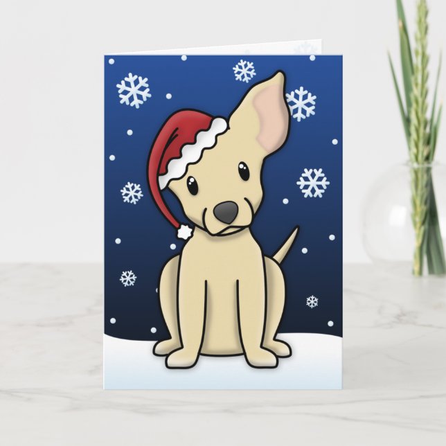 Carte de Noël Kawaii Fawn Chihuahua (Devant)