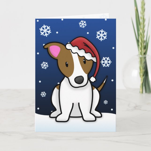 Carte de Noël Kawaii Jack Russell Terrier (Devant)