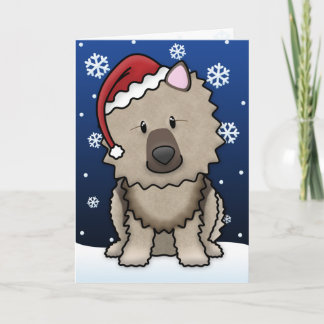 Carte de Noël Kawaii Keeshond