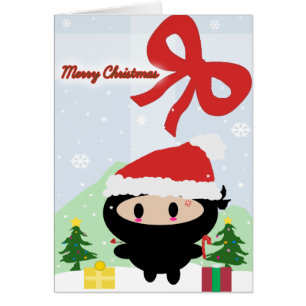 Carte de Noël Kawaii Ninja