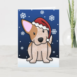 Carte de Noël Kawaii Red Heeler