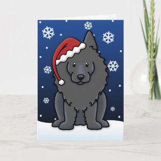 Carte de Noël Kawaii Schipperke