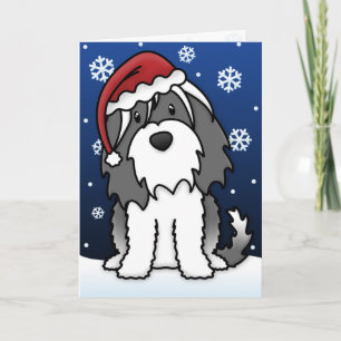 Carte de Noël Kawaii Tibétain Terrier