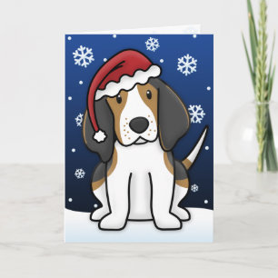 Carte de Noël Kawaii Treking Walker Coonhound