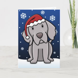 Carte de Noël Kawaii Weimaraner