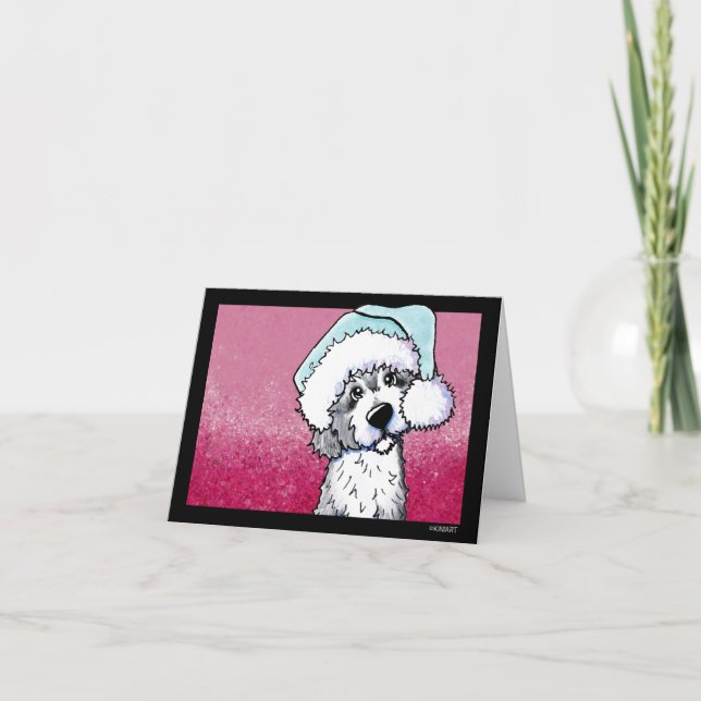 Carte de Noël KiniArt Goldendoodle (Devant)