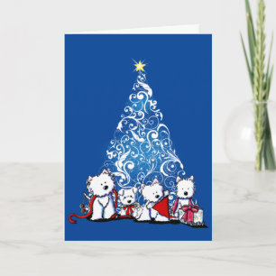 Carte de Noël KiniArt Westie Terriers