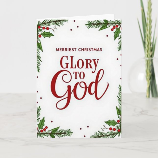 Carte de Noël la plus joyeuse Gloire à Dieu (Devant)