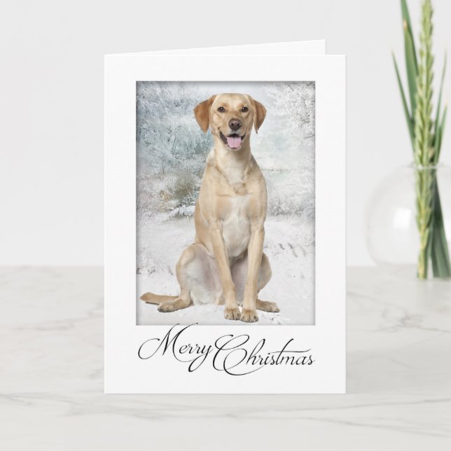 Carte de Noël Labrador Jaune (Devant)