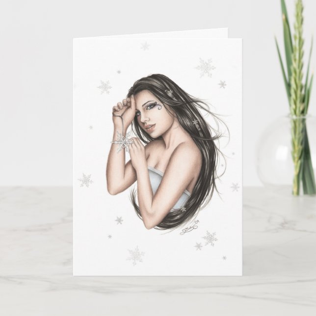 Carte de Noël Lady Snowflake (Devant)