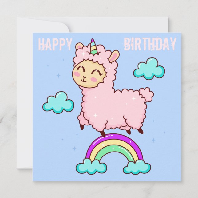 Carte de Noël lama (Devant)