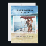 Carte de Noël Land & Sea Photo Beach<br><div class="desc">Carte de Noël de plage Land & Sea - Ajoutez simplement votre photo préférée et modifiez notre texte pour rendre cette carte de Noël unique modèle à vous. Card dispose d'une plage d'aquarelle magnifique et arrière - plan de mer pour compléter votre belle photo.</div>