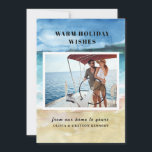 Carte de Noël Land & Sea Photo Beach<br><div class="desc">Carte de Noël de plage Land & Sea - Ajoutez simplement votre photo préférée et modifiez notre texte pour rendre cette carte de Noël unique modèle à vous. Card dispose d'une plage d'aquarelle magnifique et arrière - plan de mer pour compléter votre belle photo.</div>