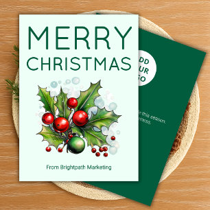 Carte de Noël légère Logo modifiable