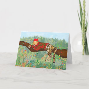 Carte de Noël léopard