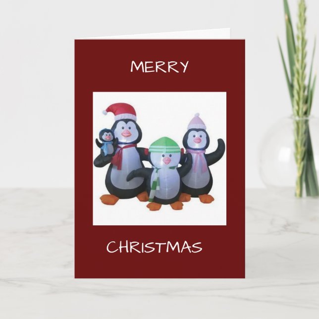 CARTE DE NOËL : LES MANCHOTS SE RASSEMBLENT POUR D (Devant)