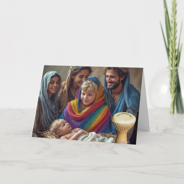 Carte de Noël Little Gay Drummer Boy LGBTQIA+ (Devant)