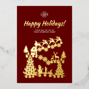 Carte de Noël Logo Scène Or Bourgogne Fêtes