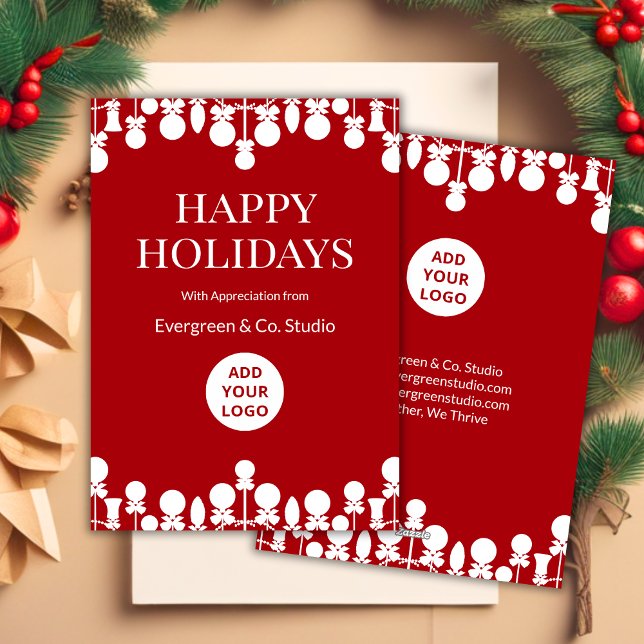 Carte de Noël Logo | Style d'entreprise élégant (Créateur téléchargé)