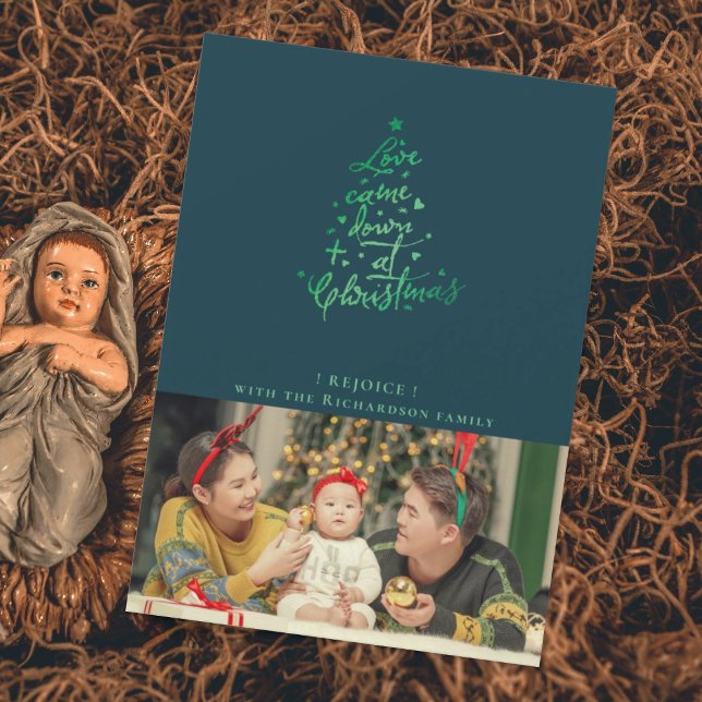 Carte de Noël Love Came Down Photo (Créateur téléchargé)