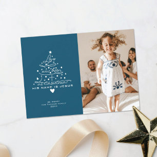 Carte de Noël Love Was Born Tree