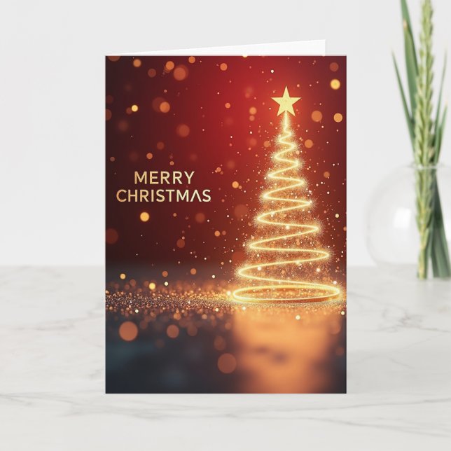 Carte de Noël Lumière Dorée (Devant)