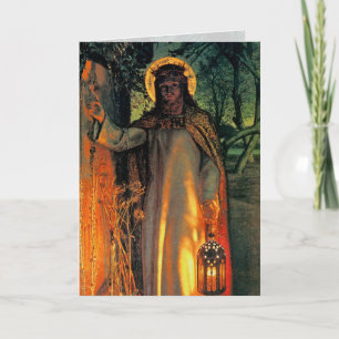 Carte de Noël - Lumière du monde par W.H.Hunt