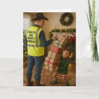 Carte de Noël - Lutin et sécurité