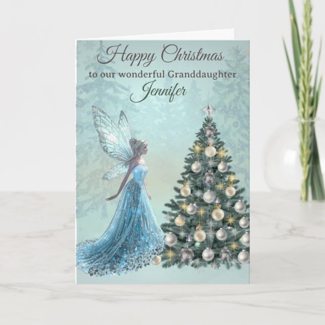 Carte de Noël Magique pour Petite-Fille Fée (Devant)