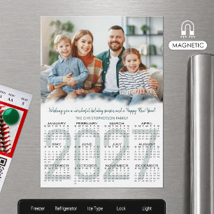 Carte de Noël magnétique avec photo de calendrier