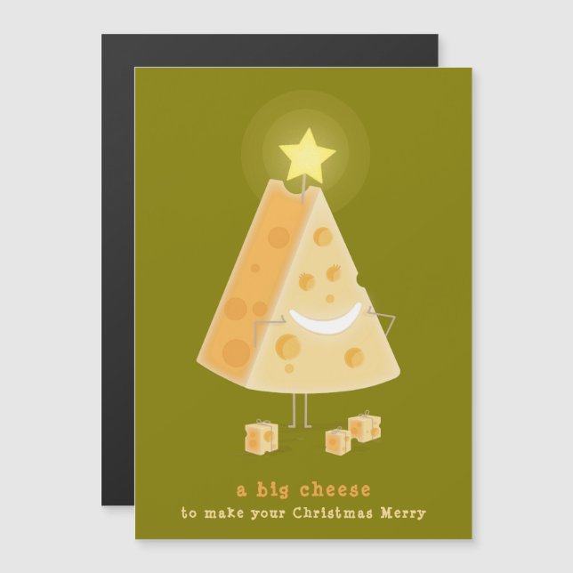 Carte de Noël magnétique Big Cheese (Devant / Derrière)