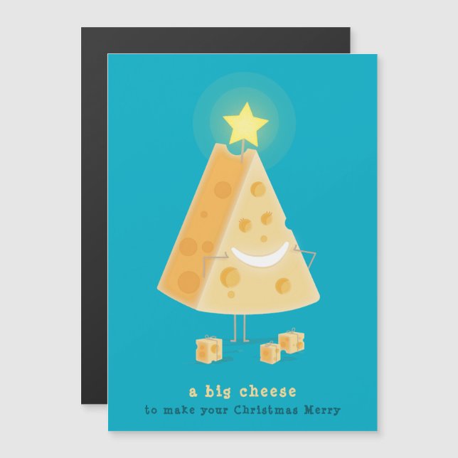 Carte de Noël magnétique Big Cheese (Devant / Derrière)
