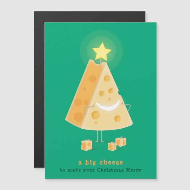 Carte de Noël magnétique Big Cheese (Devant / Derrière)