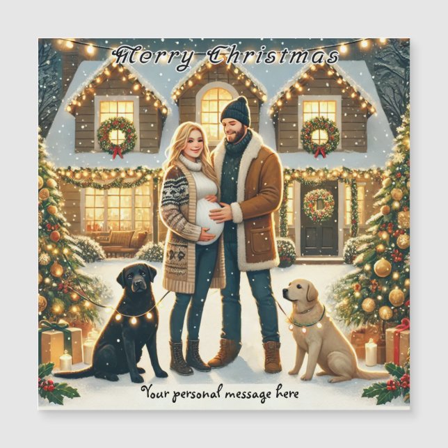 Carte de Noël magnétique personnalisable (Devant)