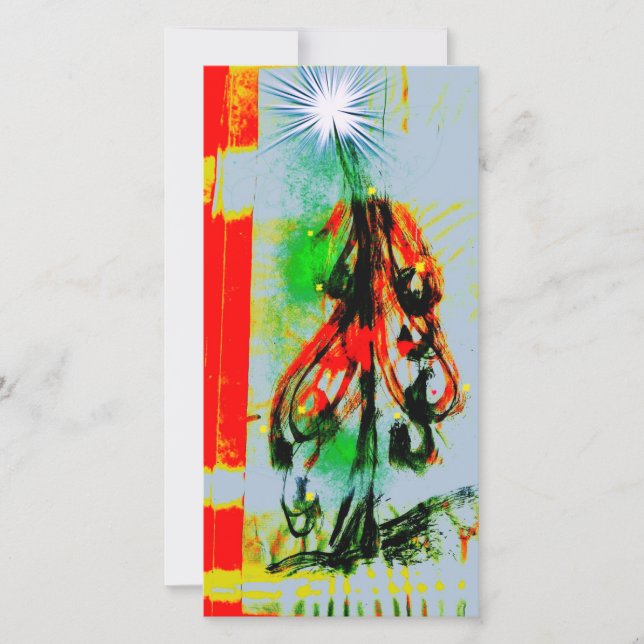 Carte de Noël magnifique arbre de Noël lumineux (Devant)