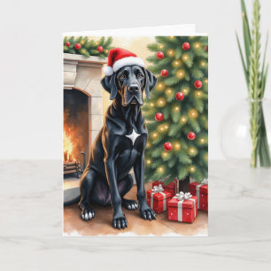 Carte de Noël magnifique avec un Grand Danois