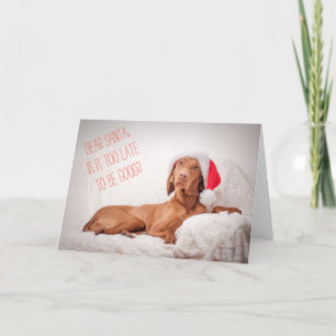 Carte de Noël "Magyar Vizsla" Cher Père Noël