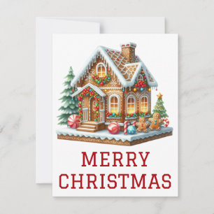 Carte de Noël Maison en Pain d'Épices