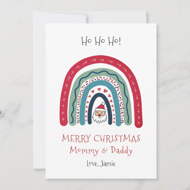 Carte de Noël Maman Papa de Bébé (Devant)