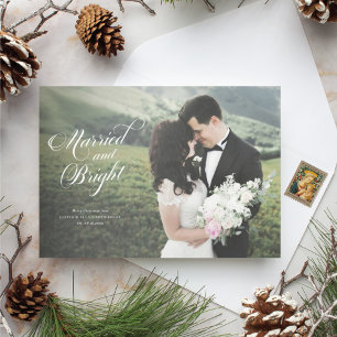 Carte de Noël mariée et brillante