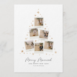 Carte de Noël Mariés Joyeux Rustique