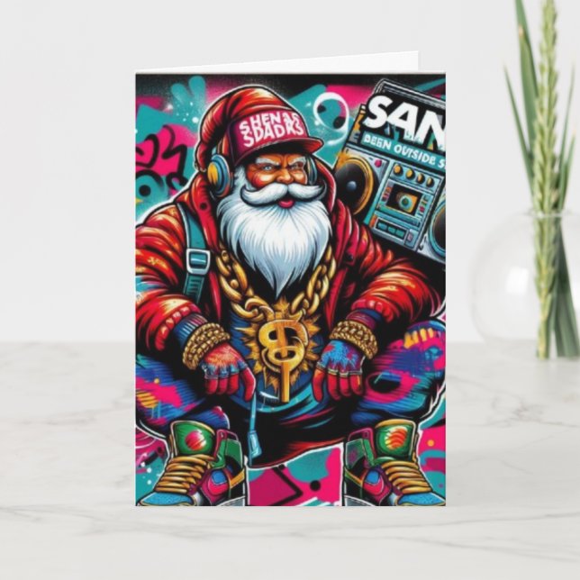 CARTE DE NOËL MAUVAIS PÈRE NOËL (Devant)