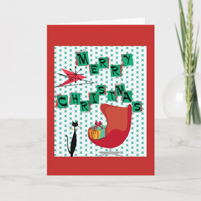 Carte de Noël MCM Atomic Era 1950s Swell (Devant)